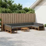 vidaXL Ensemble de canapés d'extérieur 11 Pièces Naturel et Anthracite