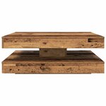vidaXL Table basse rotative à 360 degrés vieux bois 90x90x34 5 cm