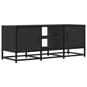 vidaXL Meuble TV noir 100x35x41 cm bois d'ingénierie et métal