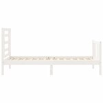 vidaXL Cadre de lit avec tête de lit blanc petit simple bois massif