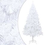 vidaXL Arbre de Noël artificiel pré-éclairé et boules blanc 210 cm PVC