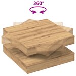 vidaXL Table basse rotative à 360 degrés chêne artisanal 70x70x34 5 cm