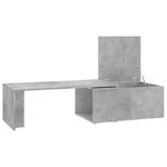 vidaXL Table basse gris béton 150x50x35 cm bois d'ingénierie