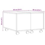 vidaXL Table basse chêne artisanal 60x60x38 cm bois d'ingénierie