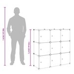 vidaXL Organisateur de rangement cube avec 9 compartiments Noir/Blanc