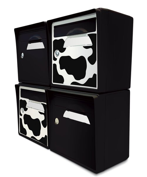 Pack de 4 boîtes aux lettres murales - 2x "Vachement belle" - 2x "Noir intense"