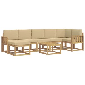 vidaXL Ensemble de canapés d'extérieur 8 pc Blanc et Beige Polyester