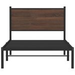 vidaXL Cadre de lit en métal sans matelas chêne marron 100x200 cm