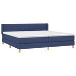 vidaXL Sommier à lattes de lit avec matelas Bleu 200x200 cm Tissu