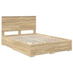 vidaXL Cadre de lit Chêne Sonoma 140 x 190 cm Bois d'ingénierie