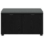 vidaXL Banc d'entrée avec coussin Chêne noir 80 x 46 x 46 cm