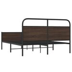 vidaXL Cadre de lit en métal sans matelas chêne marron 160x200 cm