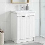 vidaXL Armoire sous évier de salle de bain Blanc 78 5 x 37 5 x 81 cm