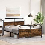 vidaXL Cadre de lit sans matelas 120x200 cm chêne fumé bois ingénierie