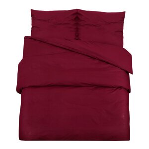 vidaXL Ensemble de housse de couette Bordeaux 140x200 cm Coton