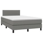 vidaXL Sommier à lattes de lit matelas LED gris foncé 120x190 cm tissu