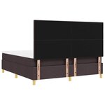vidaXL Lit à ressorts avec matelas Marron foncé 180 x 200 cm tissu