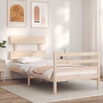 vidaXL Cadre de lit sans matelas 90x200 cm bois massif