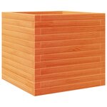 vidaXL Jardinière cire marron 50x50x46 cm bois de pin massif