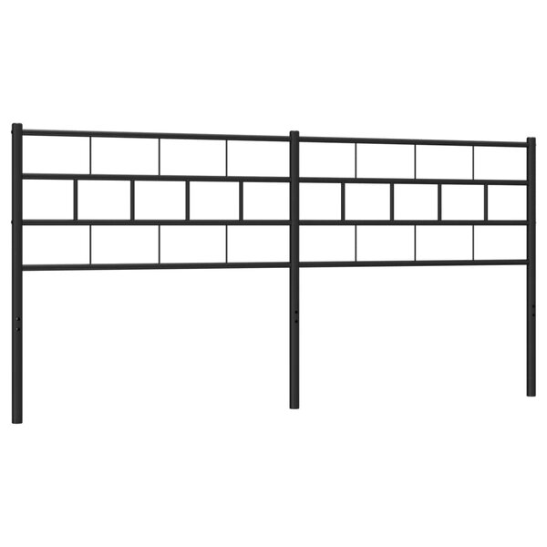 vidaXL Tête de lit métal noir 193 cm
