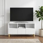 vidaXL Meuble TV Blanc 102 x 34 5 x 50 cm Bois d'ingénierie