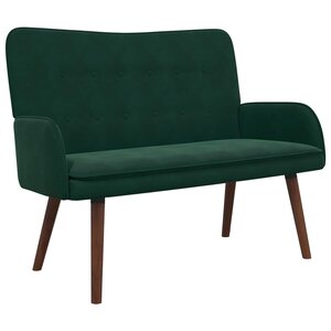 vidaXL Sofa 2 places Vert foncé 115 x 61 x 87 cm Velours