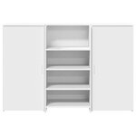 vidaXL Bureau de réception blanc 155x50x103 5 cm bois d'ingénierie