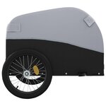 vidaXL Remorque de vélo noir et gris 30 kg fer