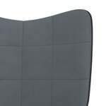 vidaXL Chaise à bascule avec repose-pied Gris foncé Velours et PVC