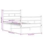 vidaXL Cadre de lit en métal sans matelas chêne fumé 90x190 cm