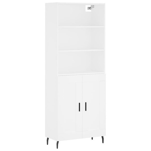vidaXL Buffet haut Blanc 69 5x34x180 cm Bois d'ingénierie