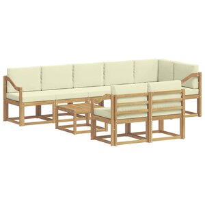 vidaXL Ensemble de canapés d'extérieur 9 pc Blanc et crème Polyester