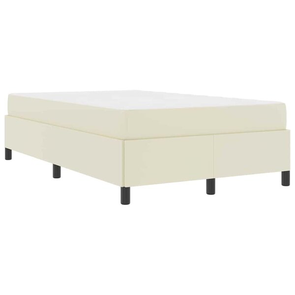 vidaXL Cadre de lit avec matelas Crème 120 x 200 cm Faux cuir