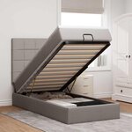 vidaXL Cadre de lit ottoman avec matelas taupe 90x190 cm tissu