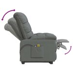 vidaXL Fauteuil électrique de massage Gris foncé Tissu