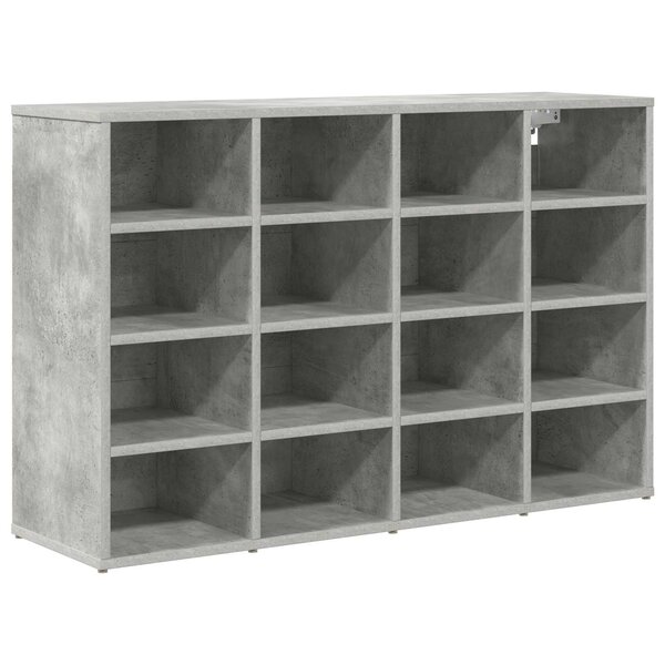 vidaXL Cabinet à chaussures avec étagère Gris béton 103 x 30 x 67 cm