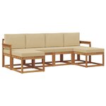 vidaXL Ensemble de canapés d'extérieur 6 pc Naturel et Beige
