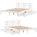 vidaXL Cadre de lit avec tiroirs sans matelas blanc 120x190 cm