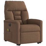 vidaXL Fauteuil inclinable de massage électrique Marron Tissu