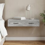 vidaXL Table d'appoint murale Sonoma gris 87 5 x 34 5 x 17 cm
