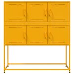 vidaXL Buffet jaune moutarde 100 5x39x107 cm acier laminé à froid