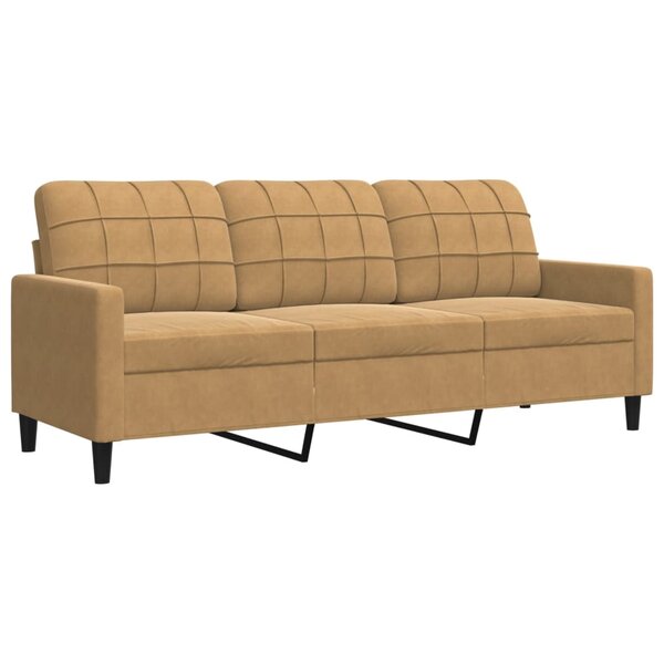 vidaXL Canapé à 3 places Marron 180 cm Velours
