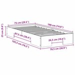 vidaXL Cadre de lit surélevé avec stockage Marron Bois massif en pin