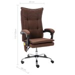 vidaXL Chaise de bureau de massage Marron Tissu