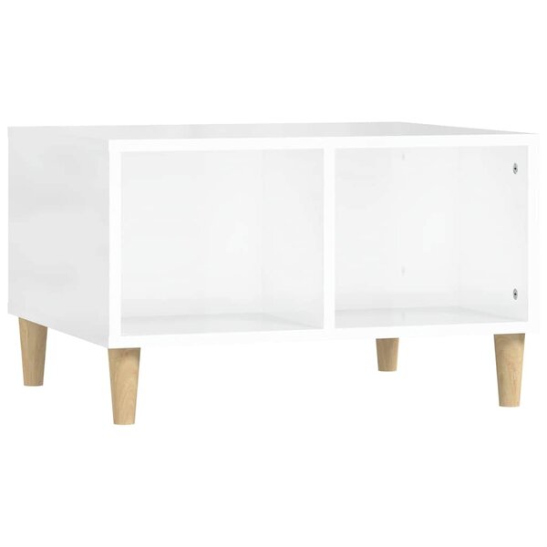 vidaXL Table basse Blanc brillant 60x50x36 5 cm Bois d'ingénierie