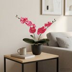 vidaXL Plante d'orchidée artificielle Rouge 36 x 10 x 30 cm