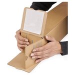 Tube carton carré brun à fermeture adhésive 105x500 mm (lot de 10)