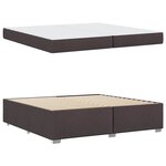 vidaXL Cadre de lit avec matelas Marron foncé 200 x 200 cm tissu
