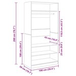 vidaXL Garde-robe chêne marron 100x50x200 cm bois d'ingénierie