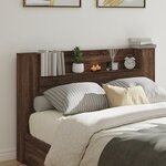 vidaXL Armoire tête de lit avec LED chêne marron 160x16 5x103 5 cm